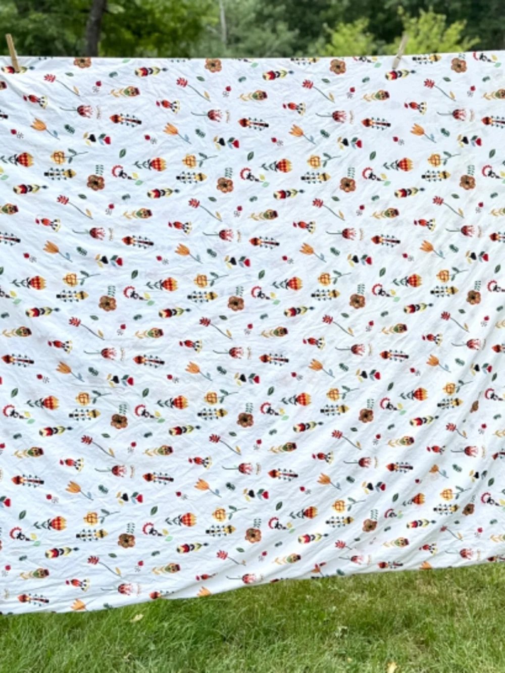 Ikea Rosenfibbla Duvet Cover Full Double Bed Nordic Folk Art Flowers Cotton